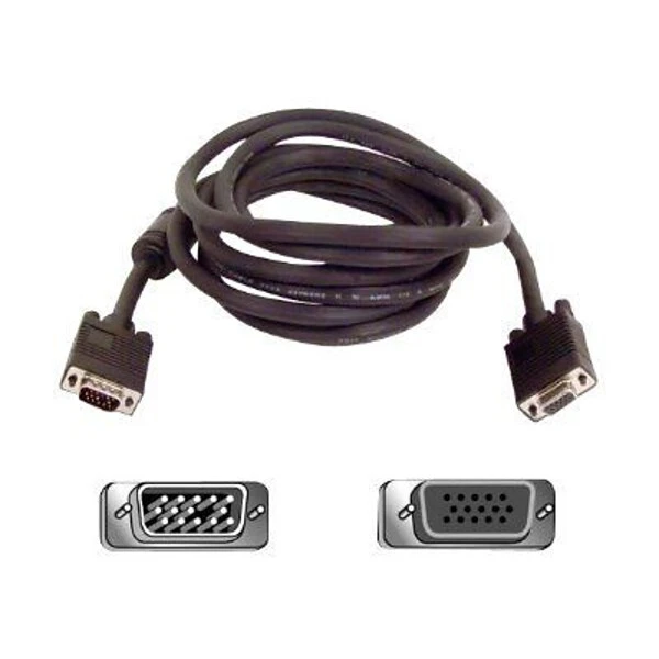 Belkin⢠PRO Series 10' HD-15 VGA Male/Female High-Integrity SVGA Monitor Extension Cable; Gray