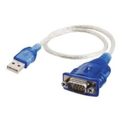 C2G® 26886 1.5' USB-A Male To DB9 Male Serial RS232 Adapter Cable; Blue