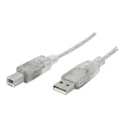 StarTech USBFAB10T 10ft USB 2.0 Cable; A To B, Transparent