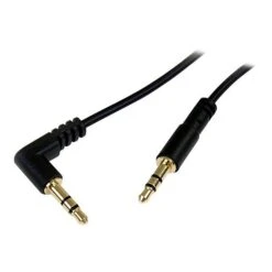 StarTech MU6MMSRA 6ft Slim 3.5mm To Right Angle Stereo Audio Cable; M/M