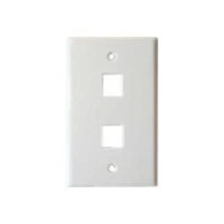 4XEM™ 2 Port/Outlet RJ45 Cat5/Cat6 Ethernet Wall Plate; White (4XFP02KYWH)