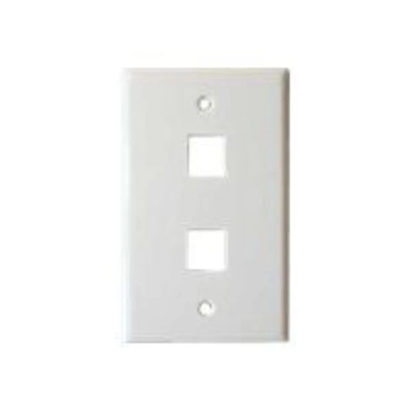 4XEM™ 2 Port/Outlet RJ45 Cat5/Cat6 Ethernet Wall Plate; White (4XFP02KYWH)