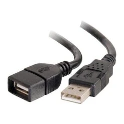 C2G 52108 3 M Type A USB 2.0 To Type A USB 2.0 Male/Female Extension Cable; Black