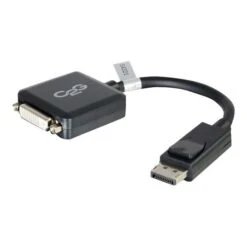 C2G® 54321 8" DisplayPort To DVI-D Single Link Male/Female Converter Adapter; Black