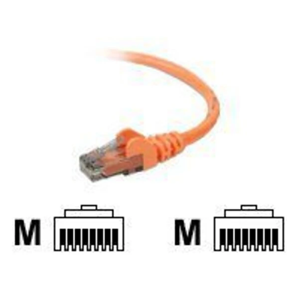 Belkin A3L980-15-ORG-S 15' RJ-45 Male/Male Cat6 Snagless Patch Cable, Orange
