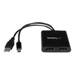 StarTech Mini DisplayPort To 2x DisplayPort Multi Stream Transport Hub, Black