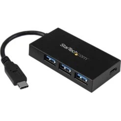 StarTech 4-Port USB-C To USB-A Hub, Black (HB30C3A1CFB)