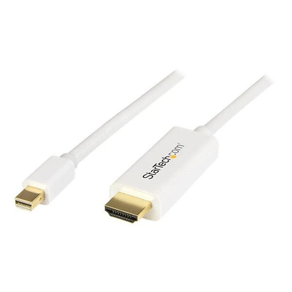 StarTech 6' Mini DisplayPort Male To HDMI Male Converter Cable, White
