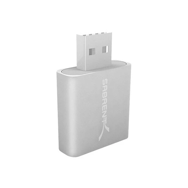 Sabrent USB 2.0 External Stereo Sound Adapter; Silver