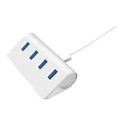 Sabrent 4 Port USB 3.0 Hub; Silver/ White