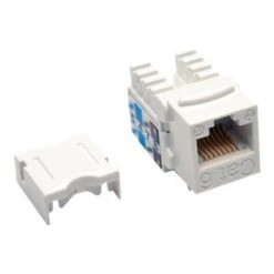 Tripp Lite Cat6/Cat5e 110 Style Punch Down Keystone Jack; White, 25/Pack (N238-025-WH)