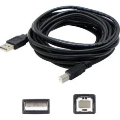 AddOn 15' USB 2.0 Type A To Type B Male/Male Data Transfer Cable; Black (USBEXTAB15)