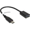 Plugable 6" USB 3.0 Type C To Type A Male/Female Passive Data Transfer Cable; Black (USBC-AF3)