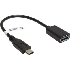 Plugable 6" USB 3.0 Type C To Type A Male/Female Passive Data Transfer Cable; Black (USBC-AF3)