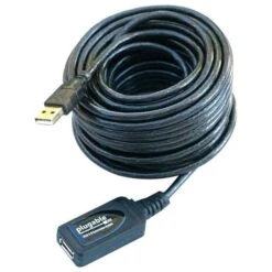 Plugable 10m USB 2.0 Type A Male/Female Active Extension Cable; Black (USB2-10M)