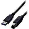 COMPREHENSIVE CABLE 3' Male To Male Black Data Transfer Cable (USB3-AB-3ST)