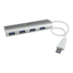 StarTech.com ST43004UA 5Gbps 4-Port Portable USB 3.0 Hub With Built-in Cable
