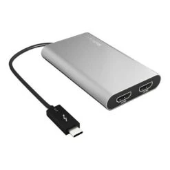 StarTech.com® TB32HD2 Thunderbolt 3 To Dual HDMI Adapter; Silver/Black