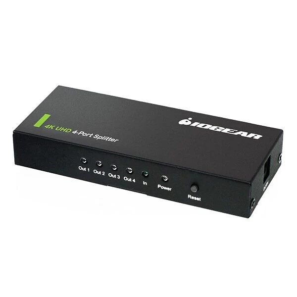 Iogear® GHSP8424 4K Ultra HD 4-Port Splitter With HDMI, Black