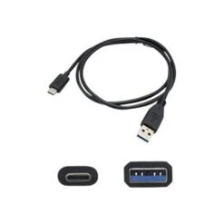 AddOn® USBC2USB3A1MB 3.3' USB Adapter Cable, Black