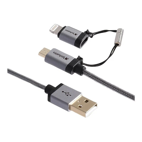 Verbatim® 99217 3.92' Lightning To Micro USB Adapter, Black