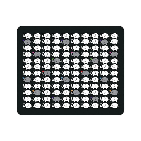 OTM Prints Series Black Mousepad; Elly Elephant Rainbow