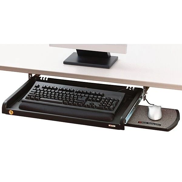 3M™ Under-Desk Keyboard Drawer, Three Height Settings, Gel Wrist Rest, Slide-out Mouse Platform, Precise Mouse Pad, Black (KD45) - Image 3