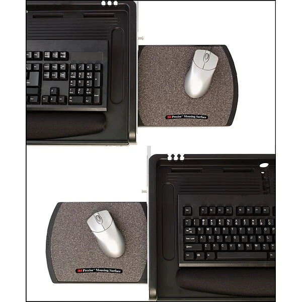 3M™ Under-Desk Keyboard Drawer, Three Height Settings, Gel Wrist Rest, Slide-out Mouse Platform, Precise Mouse Pad, Black (KD45) - Image 5
