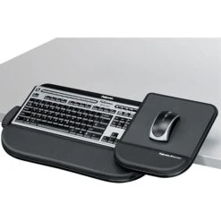 Fellowes Keyboard Manager Tilt 'n Slide Pro Adjustable Tray, Black (8060201)