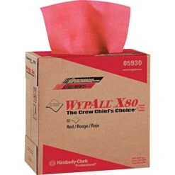 Wypall X80 Towels 9.1 X 16.8, Red, Pop-Up Box