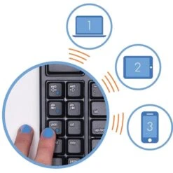 Kinesis Freestyle2 Blue Multichannel For Mac Wireless Keyboard, Black (KB800MB-BT)