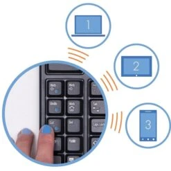 Kinesis Freestyle2 Blue For Multichannel For PC Wireless Keyboard, Black (KB800PB-BT)