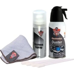 Dust-Off Combo Pack: Air Duster 3.5 Oz., 4 Oz. Screen Spray, 4 Cleaning Swabs, 1 Screen Shammy (DCLT)