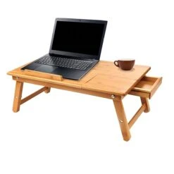 Mind Reader Bamboo Laptop Bed Tray With Cooling, Brown (COOLTRAYBM-BRN)
