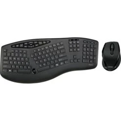 Staples Wireless Ergo Keyboard And Optical Mouse, Black (53231)
