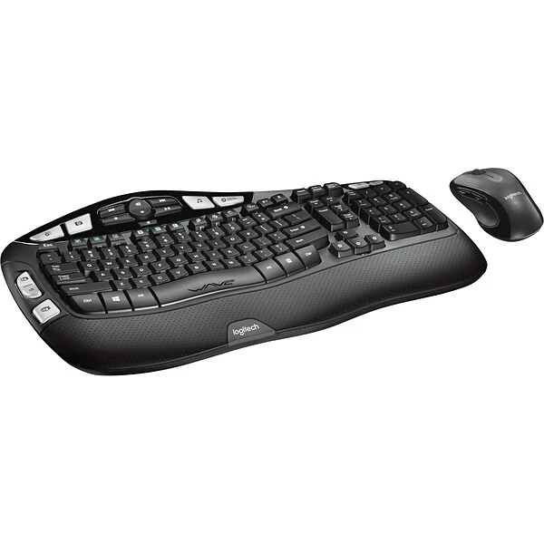Logitech MK550 Optical Wireless Desktop Wave Keyboard And Laser Mouse Combo, Black (920-002555/0264)