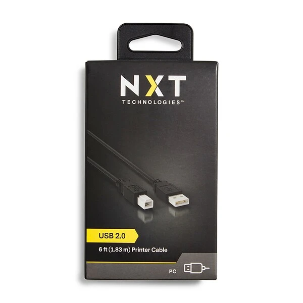 NXT Technologies™ 6' USB A Male/B Male, Black (NX29749) - Image 5