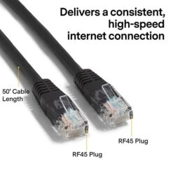 NXT Technologies⢠NX29777 50' CAT-6 Cable, Black