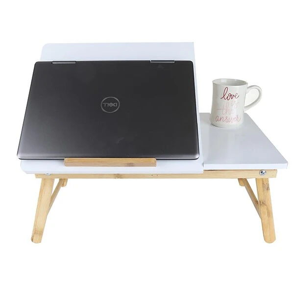 Mind Reader Bali Collection 21.25" X 13.19" Bamboo Lap Desk, White (BEDTRAYBM-WHT) - Image 5