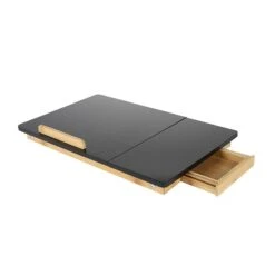 Mind Reader Bali Collection 21.25" X 13.19" Bamboo Lap Desk, Black (BEDTRAYBM-BLK)