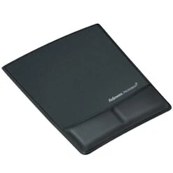 Fellowes Wrist Support Visco Foam Mouse Pad/Wrist Rest Combo, Black (9180901)