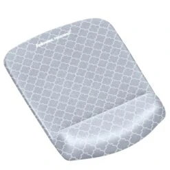 Fellowes PlushTouch Foam Mouse Pad/Wrist Rest Combo, Gray Lattice (9549701)