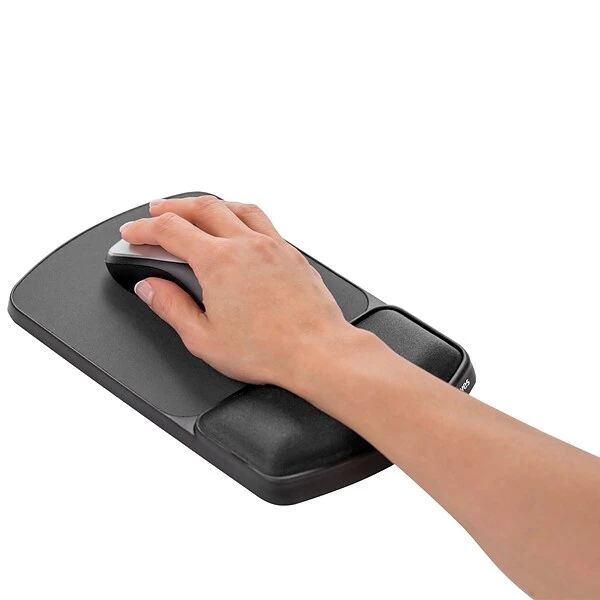 Fellowes Gel Mouse Pad/Wrist Rest Combo, Graphite/Platinum (91741) - Image 2
