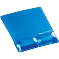 Fellowes Wrist Support Gel Mouse Pad/Wrist Rest Combo, Blue (9182201)