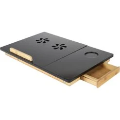 Mind Reader 21.5" X 13.5" Bamboo Lap Desk, Black (COOLTRAYBM-BLK)