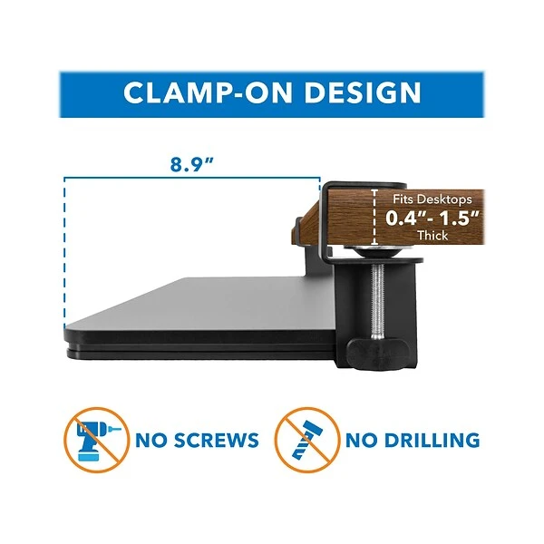Mount-It! Adjustable Keyboard And Mouse Tray, Black (MI-7147) - Image 3