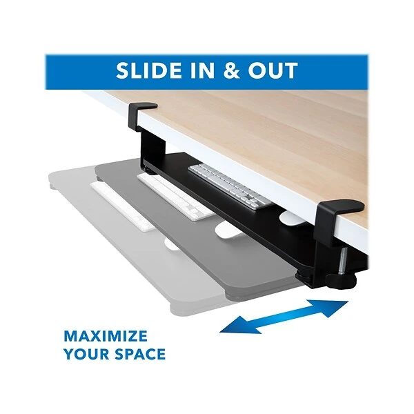 Mount-It! Adjustable Keyboard And Mouse Tray, Black (MI-7147) - Image 4