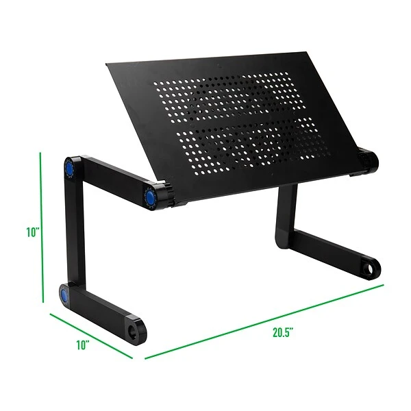 Mind Reader 20.5" X 10" Aluminum/Steel Lap Desk, Black (MLAPBEND-BLK) - Image 6