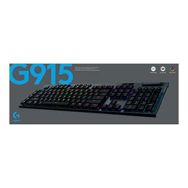 Logitech G915 TKL Tenkeyless LIGHTSPEED Wireless RGB Mechanical Gaming Keyboard, Carbon (920-009495) - Image 6
