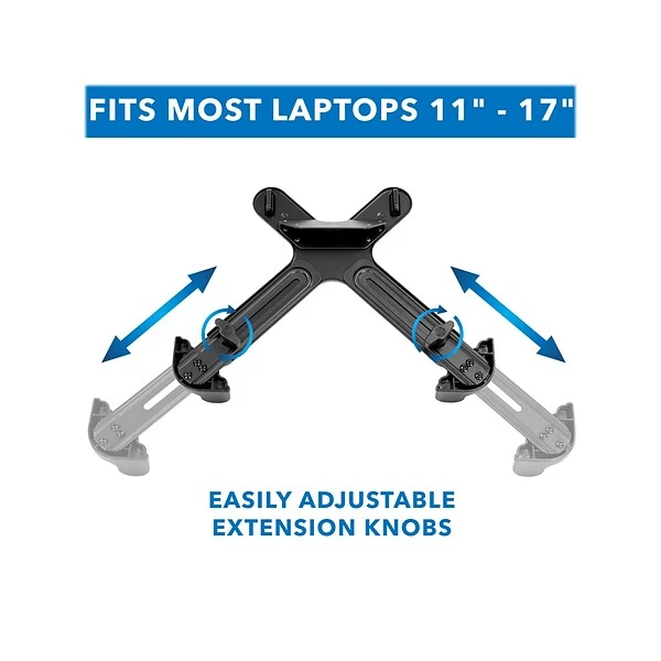 Mount-It! 12"-17.32" X 9.25" Steel Laptop Tray, Black (MI-5352T) - Image 3